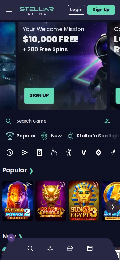 Stellar Spins Casino on Mobile